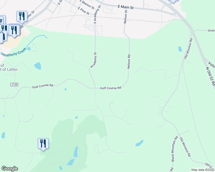 map of restaurants, bars, coffee shops, grocery stores, and more near 803 Golf Course Road in Pilot Mountain