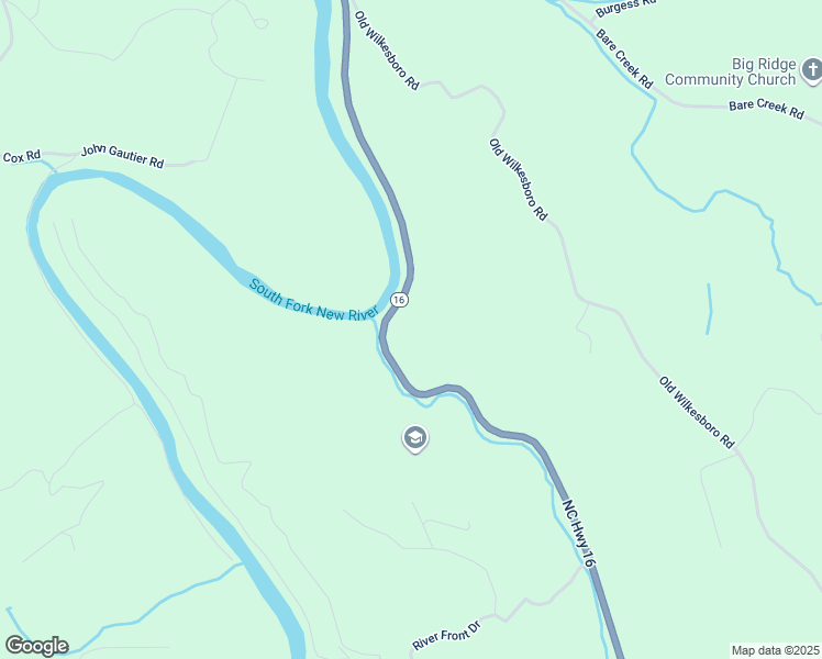 map of restaurants, bars, coffee shops, grocery stores, and more near 5189 North Carolina 16 in Jefferson