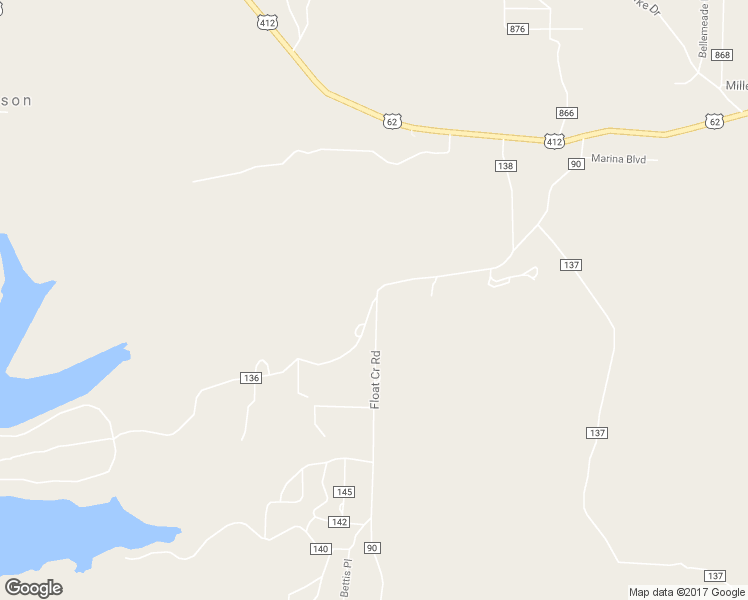 map of restaurants, bars, coffee shops, grocery stores, and more near Wilderness Point Road in Baxter County