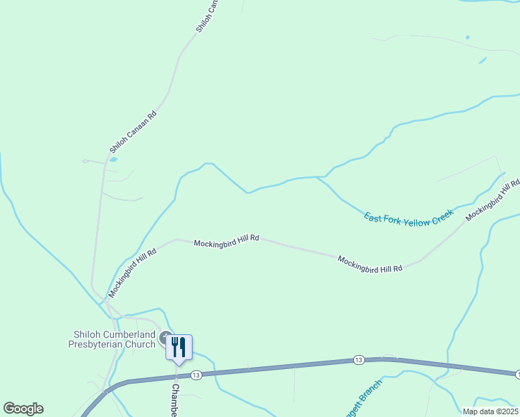 map of restaurants, bars, coffee shops, grocery stores, and more near 2625 Mockingbird Hill Road in Palmyra