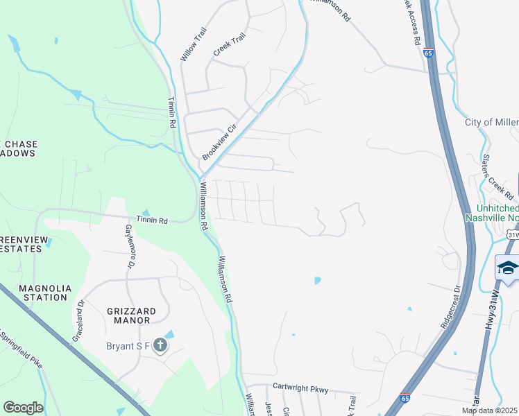 map of restaurants, bars, coffee shops, grocery stores, and more near Creekview Lane in Goodlettsville