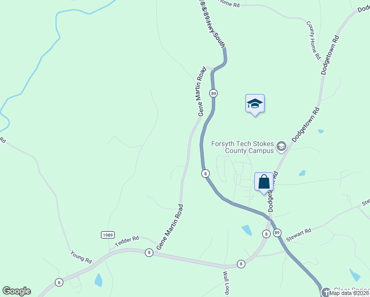 map of restaurants, bars, coffee shops, grocery stores, and more near 1299 Gene Martin Road in Walnut Cove