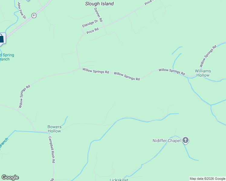 map of restaurants, bars, coffee shops, grocery stores, and more near 426 Willow Springs Road in Elizabethton