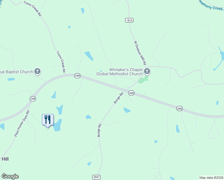 map of restaurants, bars, coffee shops, grocery stores, and more near 1619 North Carolina 268 in Pilot Mountain