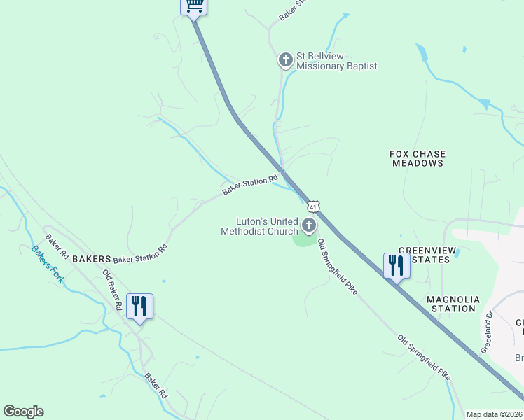 map of restaurants, bars, coffee shops, grocery stores, and more near 1630 Springfield Hwy in Goodlettsville