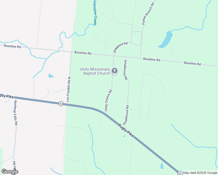 map of restaurants, bars, coffee shops, grocery stores, and more near 972 Unity Church Road in Jamestown