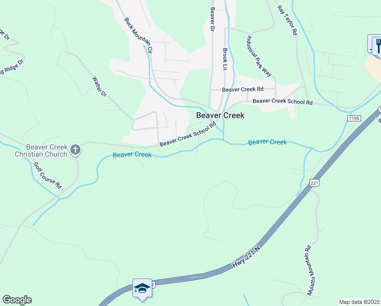 map of restaurants, bars, coffee shops, grocery stores, and more near 1049 Beaver Creek School Road in West Jefferson