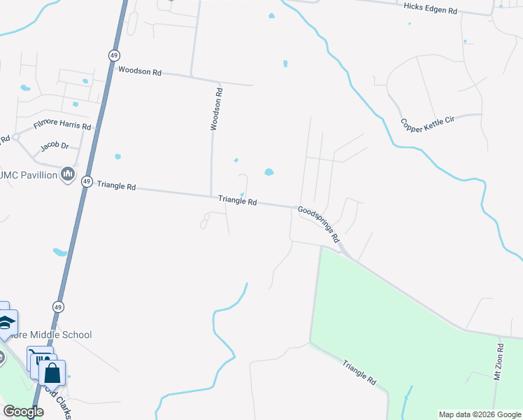 map of restaurants, bars, coffee shops, grocery stores, and more near 1631 Triangle Road in Ashland City