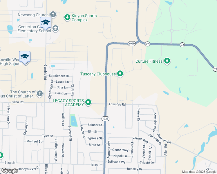 map of restaurants, bars, coffee shops, grocery stores, and more near 148 Seba Road in Centerton