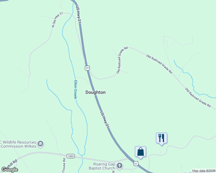 map of restaurants, bars, coffee shops, grocery stores, and more near 4220 U.S. 21 in Thurmond