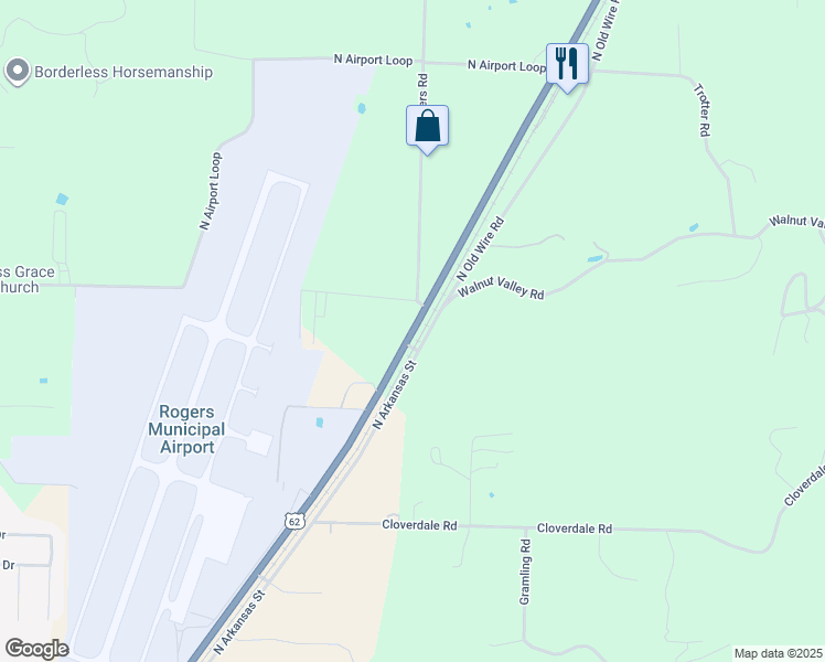 map of restaurants, bars, coffee shops, grocery stores, and more near 3977 Northeast Hudson Road in Rogers