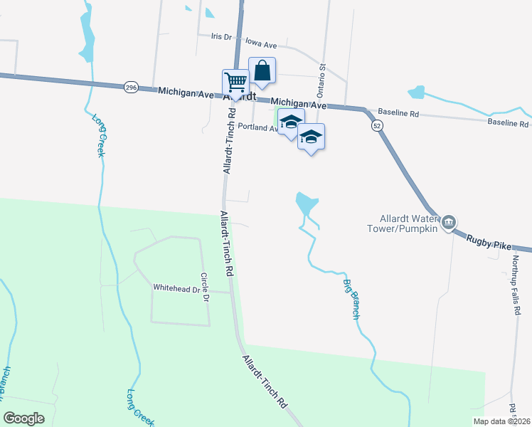 map of restaurants, bars, coffee shops, grocery stores, and more near 124 Atkinson Drive in Jamestown