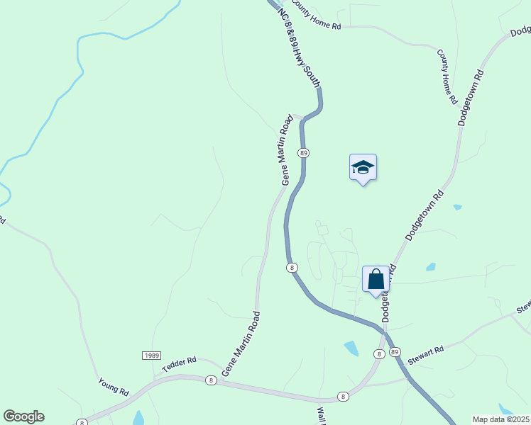 map of restaurants, bars, coffee shops, grocery stores, and more near 1299 Gene Martin Road in Walnut Cove