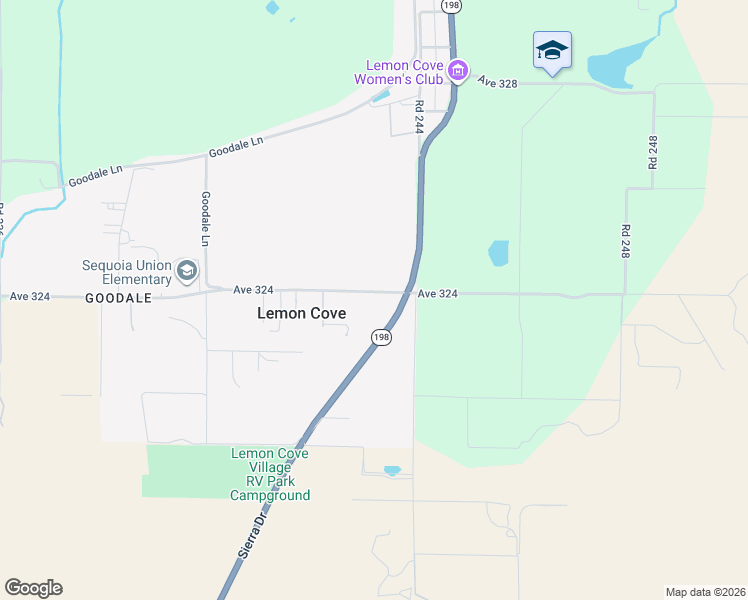 map of restaurants, bars, coffee shops, grocery stores, and more near 24323 Avenue 324 in Woodlake