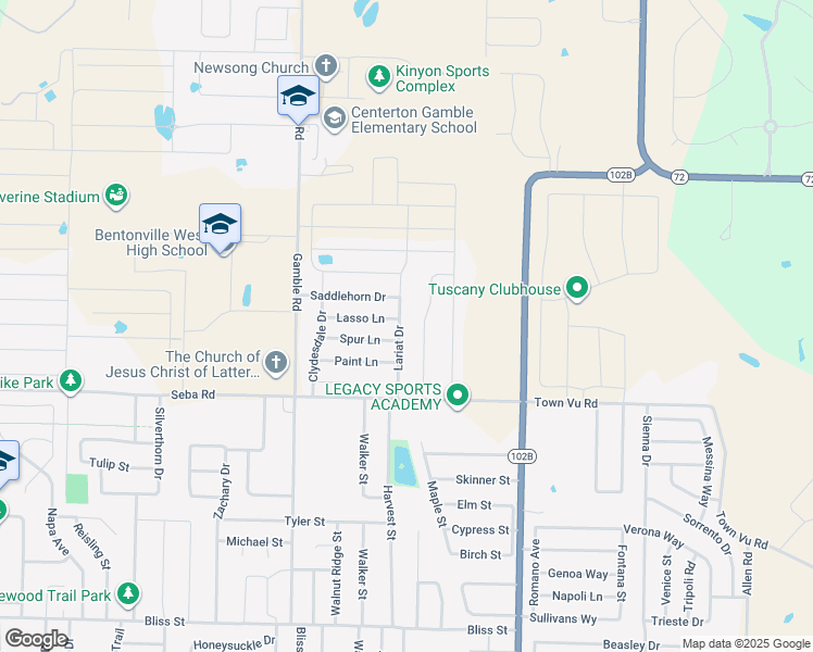 map of restaurants, bars, coffee shops, grocery stores, and more near 1181 Ellen Ray Lane in Centerton