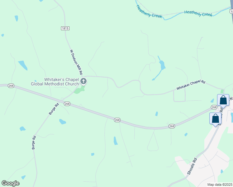 map of restaurants, bars, coffee shops, grocery stores, and more near 583 Whitaker Chapel Road in Pilot Mountain