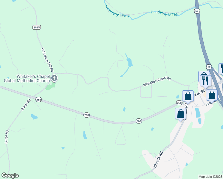 map of restaurants, bars, coffee shops, grocery stores, and more near State Road 2047 in Pilot Mountain