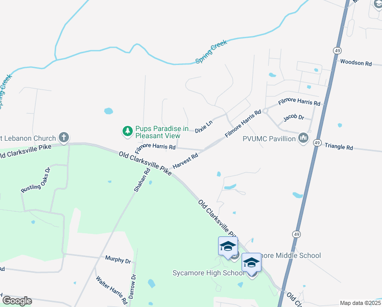map of restaurants, bars, coffee shops, grocery stores, and more near 1140 Filmore Harris Road in Pleasant View