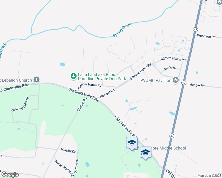 map of restaurants, bars, coffee shops, grocery stores, and more near 1140 Filmore Harris Road in Pleasant View