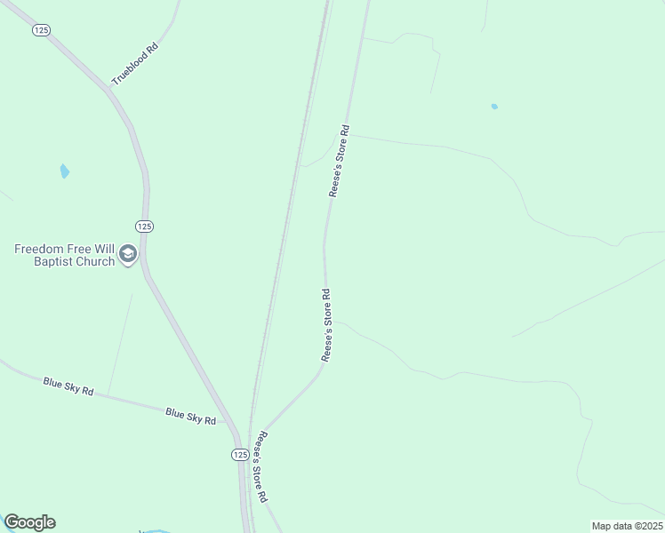 map of restaurants, bars, coffee shops, grocery stores, and more near 1050 Reese's Store Road in Halifax