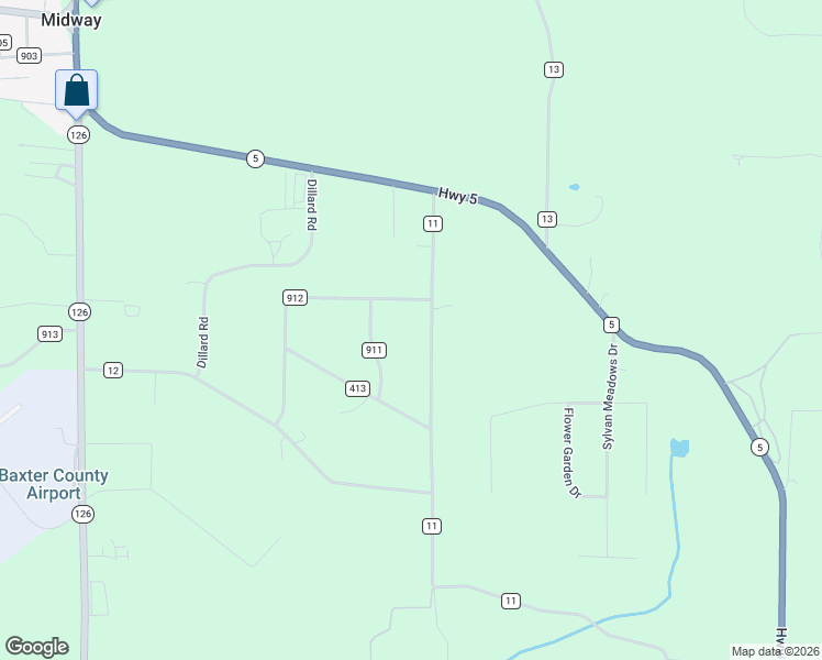 map of restaurants, bars, coffee shops, grocery stores, and more near 3426 County Road 11 in Mountain Home