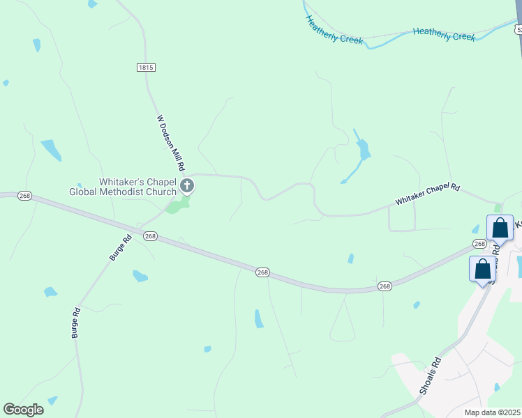 map of restaurants, bars, coffee shops, grocery stores, and more near 583 Whitaker Chapel Road in Pilot Mountain