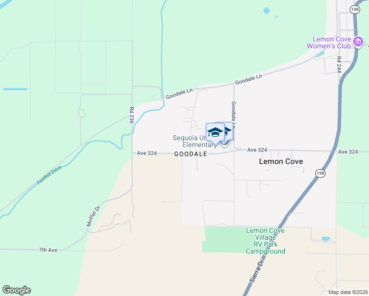 map of restaurants, bars, coffee shops, grocery stores, and more near 23798 Ave 324 in Woodlake