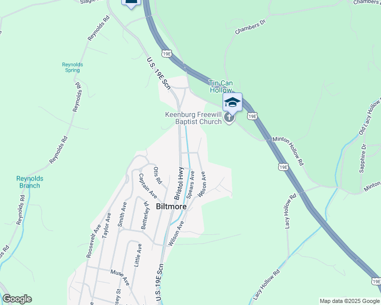 map of restaurants, bars, coffee shops, grocery stores, and more near 1292 Bristol Highway in Elizabethton