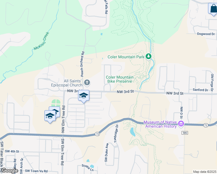 map of restaurants, bars, coffee shops, grocery stores, and more near 303 Cross Lane in Bentonville