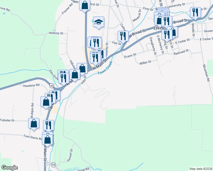 map of restaurants, bars, coffee shops, grocery stores, and more near 249 Chestnut Hill Road in Livingston