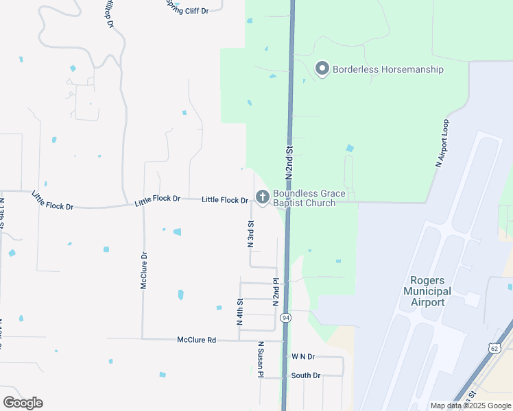map of restaurants, bars, coffee shops, grocery stores, and more near 3911 North 3rd Street in Rogers