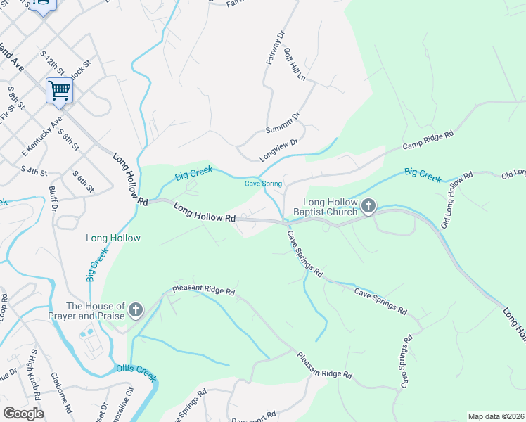 map of restaurants, bars, coffee shops, grocery stores, and more near 1032 Gibson Lane in LaFollette