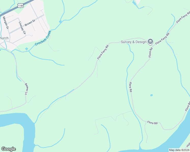 map of restaurants, bars, coffee shops, grocery stores, and more near 416-568 Flora Ferry Rd in Rogersville