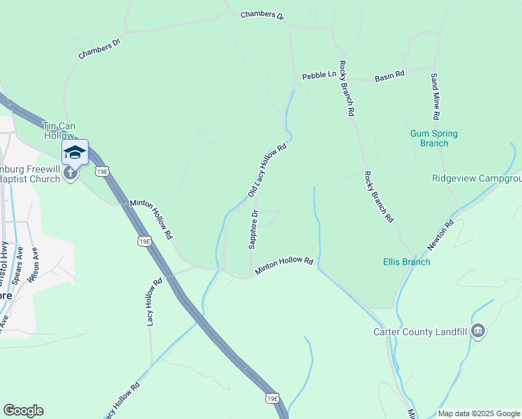 map of restaurants, bars, coffee shops, grocery stores, and more near 130 Emerald Point in Elizabethton
