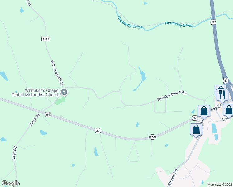 map of restaurants, bars, coffee shops, grocery stores, and more near 513 State Road 2047 in Pilot Mountain