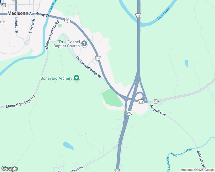 map of restaurants, bars, coffee shops, grocery stores, and more near 4508 North Carolina 704 in Madison