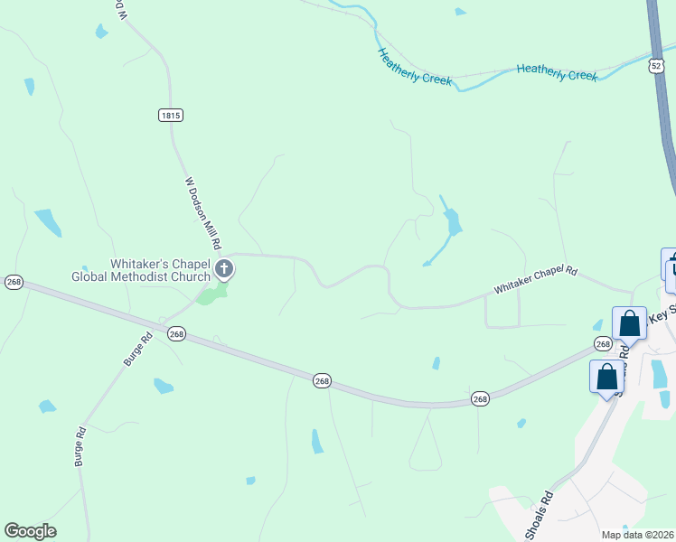 map of restaurants, bars, coffee shops, grocery stores, and more near 484-582 Whitaker Chapel Road in Pilot Mountain