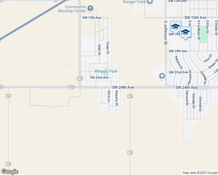 map of restaurants, bars, coffee shops, grocery stores, and more near 2400 Utica Lane in Perryton