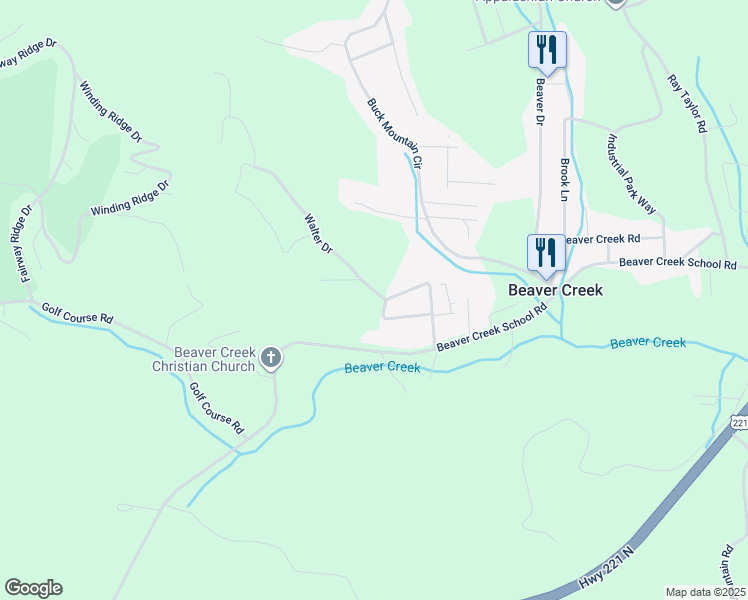 map of restaurants, bars, coffee shops, grocery stores, and more near 133 Walter Drive in West Jefferson