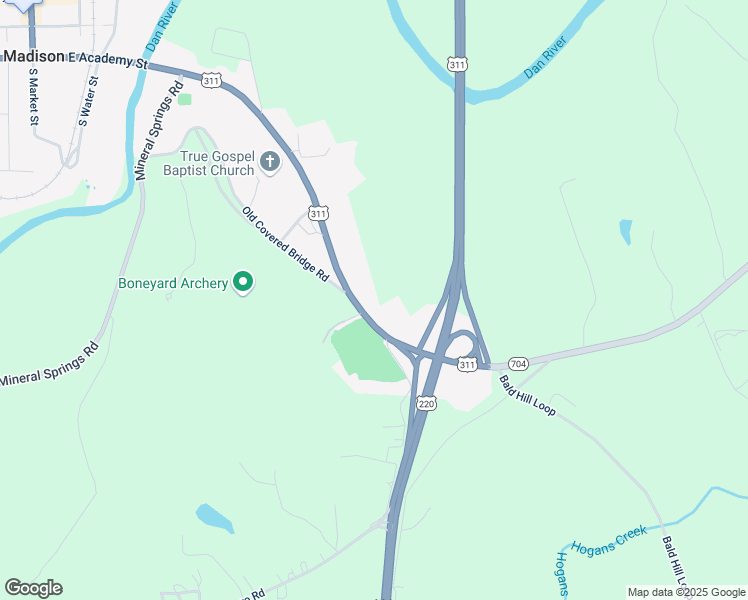 map of restaurants, bars, coffee shops, grocery stores, and more near 4508 North Carolina 704 in Madison