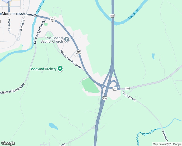 map of restaurants, bars, coffee shops, grocery stores, and more near 4508 North Carolina 704 in Madison