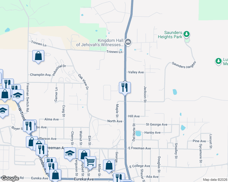 map of restaurants, bars, coffee shops, grocery stores, and more near Champion Hills Drive in Berryville