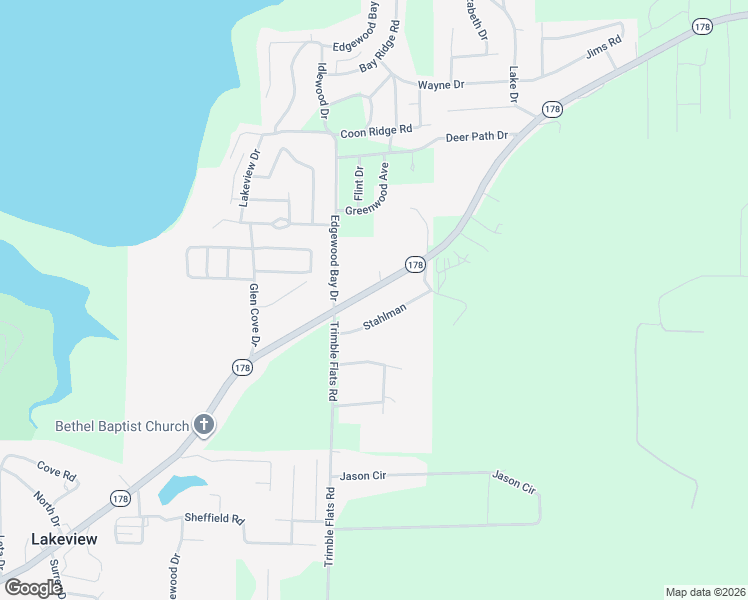 map of restaurants, bars, coffee shops, grocery stores, and more near 1-261 Stahlman in Lakeview