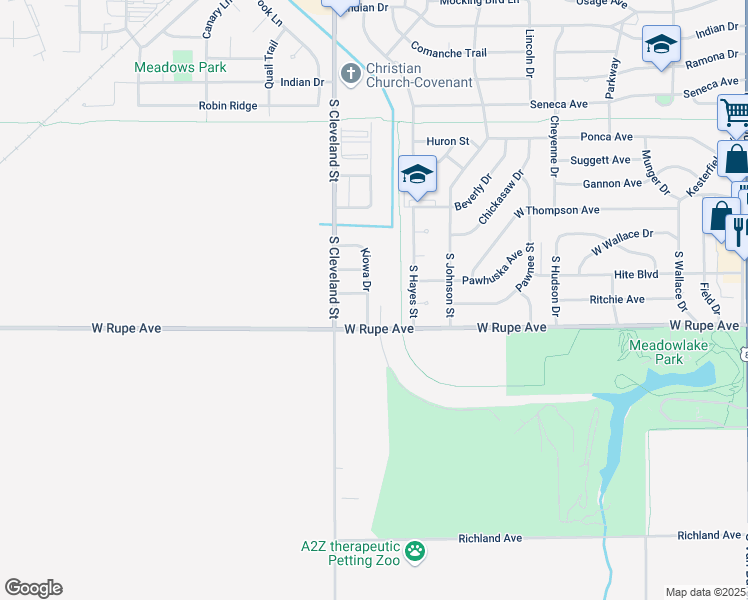 map of restaurants, bars, coffee shops, grocery stores, and more near 1905 Kiowa Drive in Enid