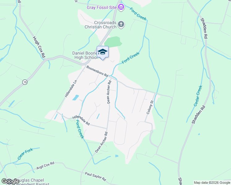 map of restaurants, bars, coffee shops, grocery stores, and more near 233 Boonesboro Road in Gray