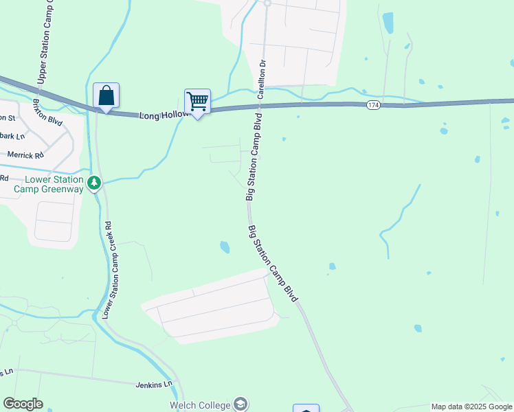 map of restaurants, bars, coffee shops, grocery stores, and more near 338 Big Station Camp Boulevard in Gallatin