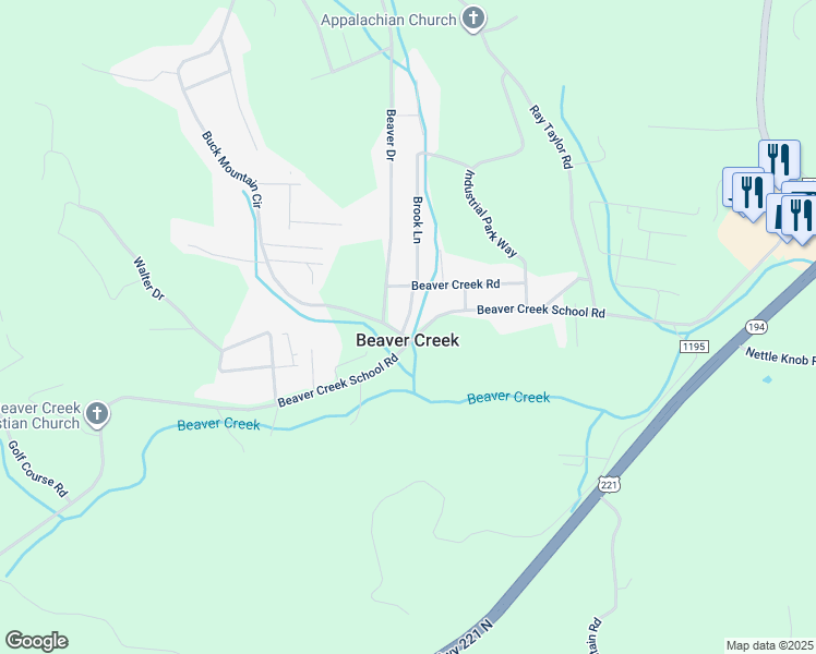 map of restaurants, bars, coffee shops, grocery stores, and more near 108 King Street in West Jefferson
