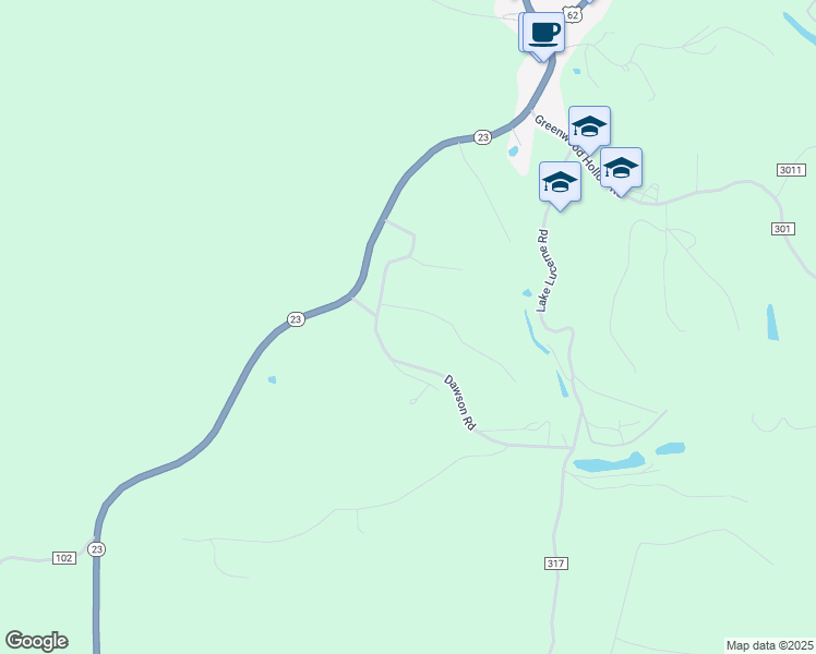 map of restaurants, bars, coffee shops, grocery stores, and more near 114 Deer Lane in Eureka Springs