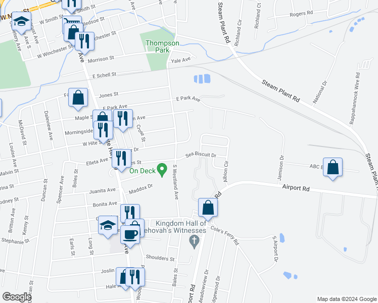 map of restaurants, bars, coffee shops, grocery stores, and more near 320 Sea Biscuit Drive in Gallatin