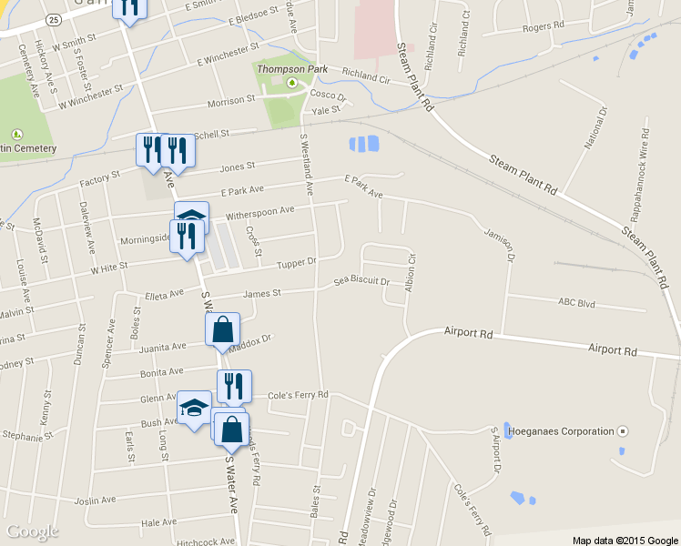 map of restaurants, bars, coffee shops, grocery stores, and more near 316 Sea Biscuit Drive in Gallatin